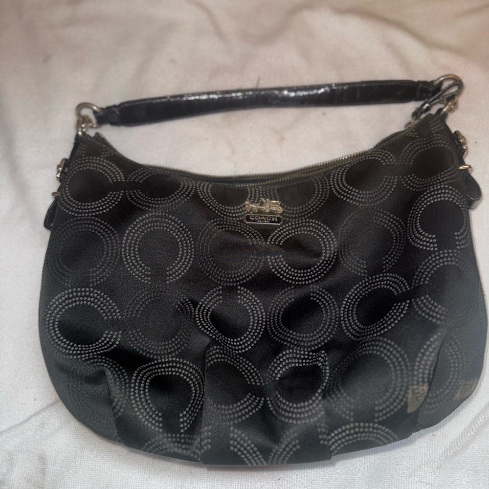 Coach Black Circle Pattern Shoulder Bag